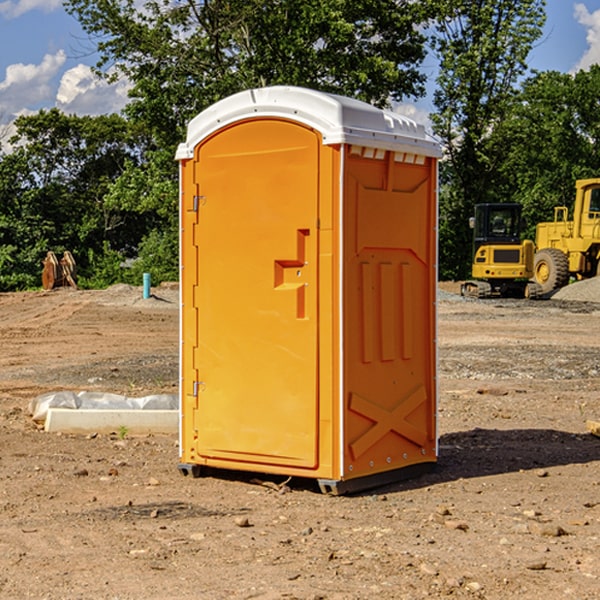 how often are the portable restrooms cleaned and serviced during a rental period in Clinton